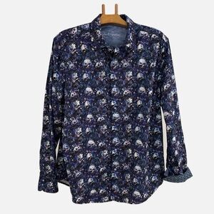 Robert Graham Button Front Shirt Classic Fit Size 2X Skull Floral Abstract Print